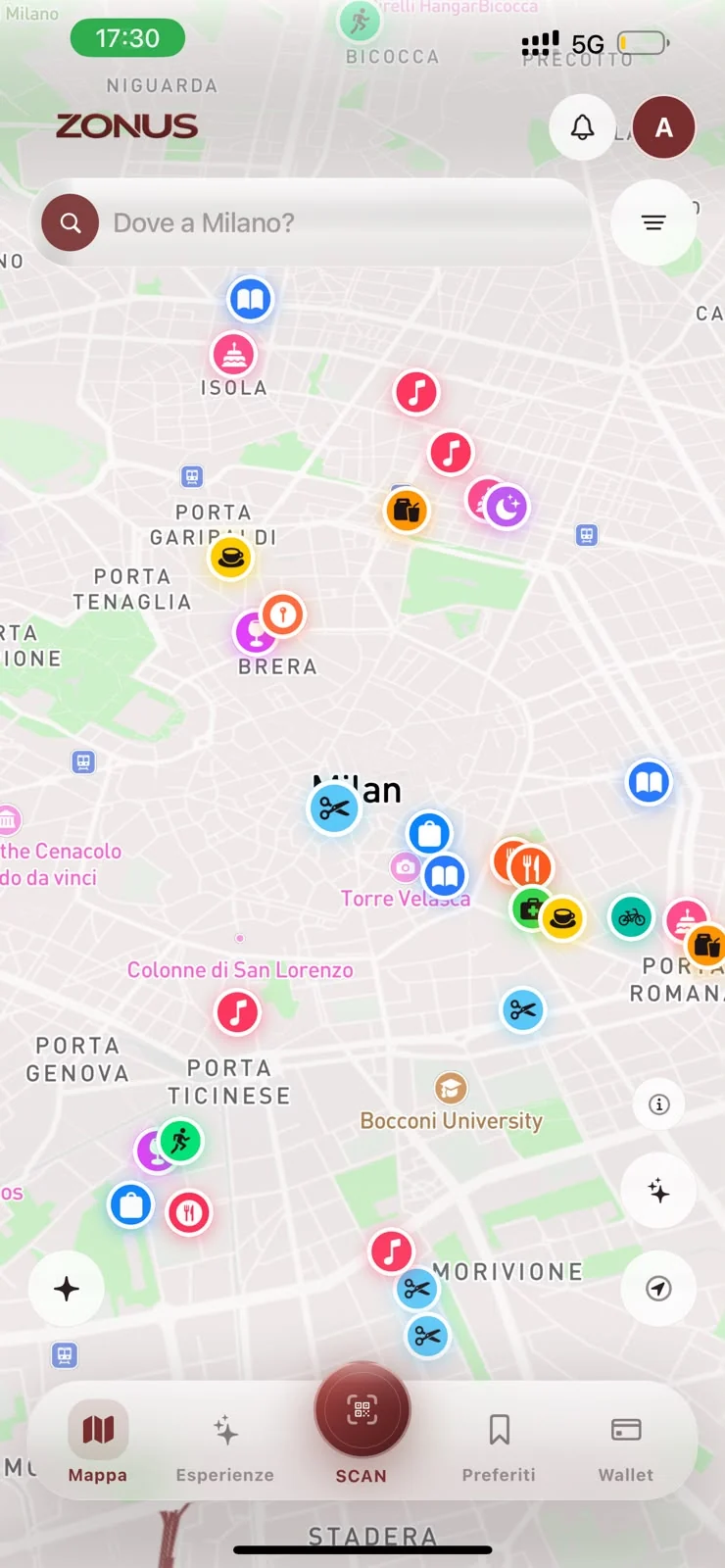 Mappa di Zonus con un partner verificato